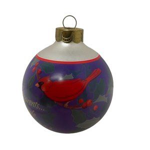Vintage Hallmark Christmas Ornaments‎ Grandparents Glass Ball Cardinal Bird 1994